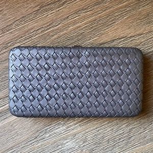 Silver Leather Wallet / Clutch